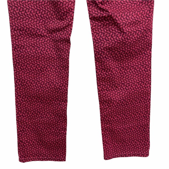 Ann Taylor Loft | Women's Pink Modern Straight Geometric Print Jeans 8 29x32 - Picture 6 of 7